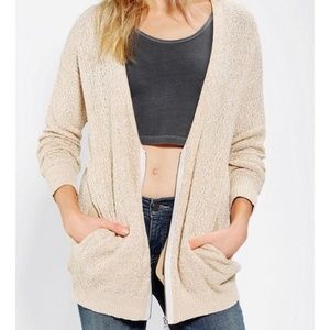 UO silence and noise oatmeal zip cardigan